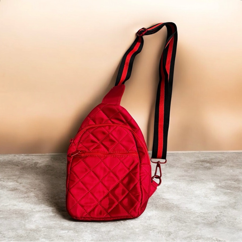 Red Quilted Women's Sling Bag